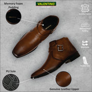 Men Premium Leather Side Zipper Ankle Boots (NewTop-85-Mocca)