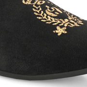 West Port Men Velvet Emblem Party Slip-Ons (OCCASION-01-BLACK)