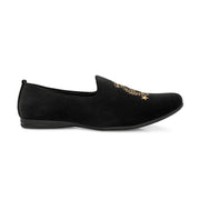 West Port Men Velvet Emblem Party Slip-Ons (OCCASION-01-BLACK)