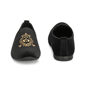 West Port Men Velvet Emblem Party Slip-Ons (OCCASION-01-BLACK)