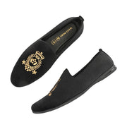 West Port Men Velvet Emblem Party Slip-Ons (OCCASION-01-BLACK)