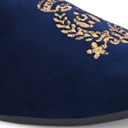 West Port Men Velvet Emblem Party Slip-Ons (OCCASION-01-NAVYBLUE)