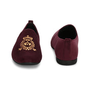 West Port Men Velvet Emblem Party Slip-Ons (OCCASION-01-WINE)