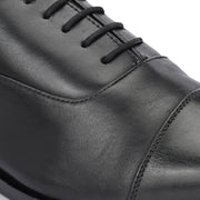 Men Premium Leather Classic Cap-Toe Black Oxford Shoes (PE-PETER-50-BLACK)