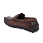 Men Premium Leather Brown Slip On Loafer (Prado-35-Brown)
