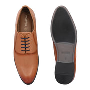 Men Premium Leather Teak Formal Oxford Shoes (Reform-52-Teak)