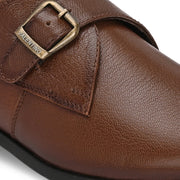 Men Premium Leather Single Monk Strap Slip-On Formal Shoes (Reform-78-Brown)