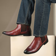 Men Premium Leather Bordo Chelsea Boot (Reform-85-Bordo)