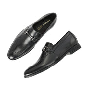 Men Premium Leather Classic Loafers (REGAL-10-BLACK)