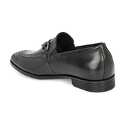 Men Premium Leather Classic Loafers (REGAL-10-BLACK)