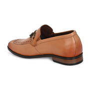 Men Premium Leather Classic Loafers (REGAL-10-TAN)