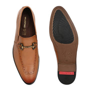 Men Premium Leather Classic Loafers (REGAL-10-TAN)