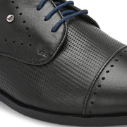 Men Premium Leather Black Cap Toe Formal Shoes (Regal-55-Black)