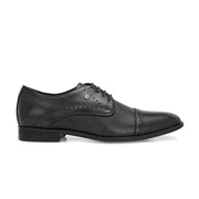 Men Premium Leather Black Cap Toe Formal Shoes (Regal-55-Black)