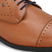 Men Premium Leather Cap Toe Formal Shoes (Regal-55-Cognac)