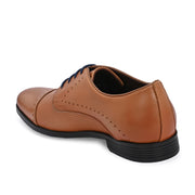 Men Premium Leather Cap Toe Formal Shoes (Regal-55-Cognac)