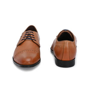 Men Premium Leather Cap Toe Formal Shoes (Regal-55-Cognac)