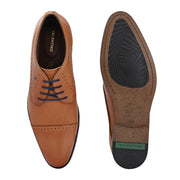 Men Premium Leather Cap Toe Formal Shoes (Regal-55-Cognac)