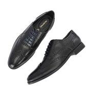Men Premium Leather Formal Brogue Shoes - Black (Regal-70-Black)