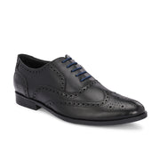 Men Premium Leather Formal Brogue Shoes - Black (Regal-70-Black)