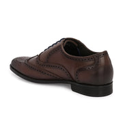 Men Premium Leather Formal Brogue Shoes - Brown (Regal-70-Brown)