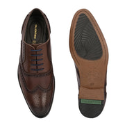 Men Premium Leather Formal Brogue Shoes - Brown (Regal-70-Brown)