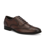 Men Premium Leather Formal Brogue Shoes - Brown (Regal-70-Brown)