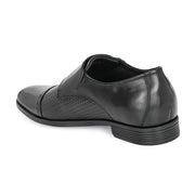 Men Premium Leather Double Monk Dress Shoe (REGAL-80-BLACK)
