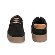 West Port Men Premium Suede Leather Casual Derby (Rocker-51-Black)