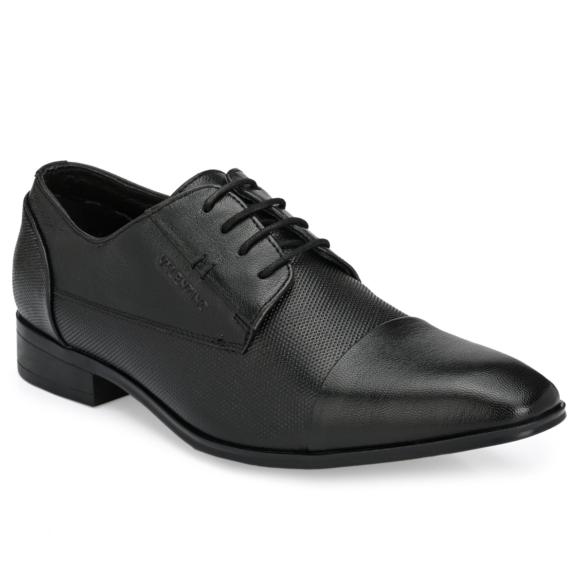 Men Premium Leather Black Lace-Up Formal Derby Shoes (V-Paris-62)