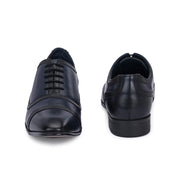 Men Premium Leather Classic Cap-Toe Oxford Shoes (ROMANIO-70-NAVYBLUE)