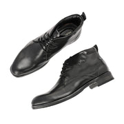 Men Premium Leather Black Chukka Boots (Royale-75-Black)