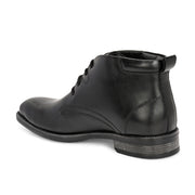 Men Premium Leather Black Chukka Boots (Royale-75-Black)