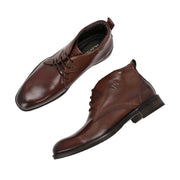 Men Premium Leather Brown Chukka Boots (Royale-75-Brown)