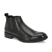 Men Premium Leather Ankle Chelsea Boot (Royale-80-Black)