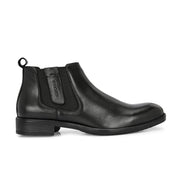 Men Premium Leather Ankle Chelsea Boot (Royale-80-Black)