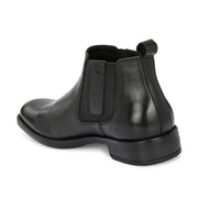 Men Premium Leather Ankle Chelsea Boot (Royale-80-Black)