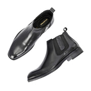 Men Premium Leather Ankle Chelsea Boot (Royale-80-Black)