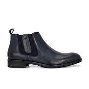 Men Premium Leather Ankle Chelsea Boot (Royale-80-Blue)