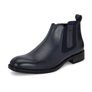Men Premium Leather Ankle Chelsea Boot (Royale-80-Blue)