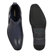 Men Premium Leather Ankle Chelsea Boot (Royale-80-Blue)