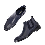 Men Premium Leather Ankle Chelsea Boot (Royale-80-Blue)
