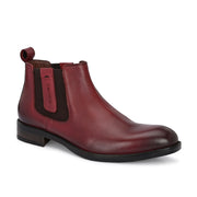 Men Premium Leather Ankle Chelsea Boot (Royale-80-Bordo)