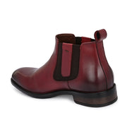 Men Premium Leather Ankle Chelsea Boot (Royale-80-Bordo)