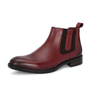 Men Premium Leather Ankle Chelsea Boot (Royale-80-Bordo)