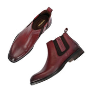 Men Premium Leather Ankle Chelsea Boot (Royale-80-Bordo)