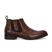 Men Premium Leather Ankle Chelsea Boot (Royale-80-Brown)