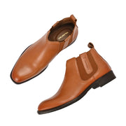 Men Premium Leather Ankle Chelsea Boot (Royale-80-Tan)