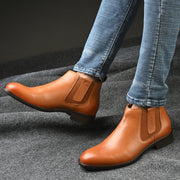 Men Premium Leather Ankle Chelsea Boot (Royale-80-Tan)