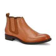 Men Premium Leather Ankle Chelsea Boot (Royale-80-Tan)